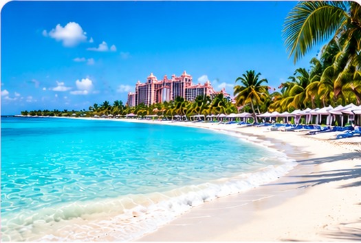 Illustrative Cable Beach-inspired turquoise water and white sand