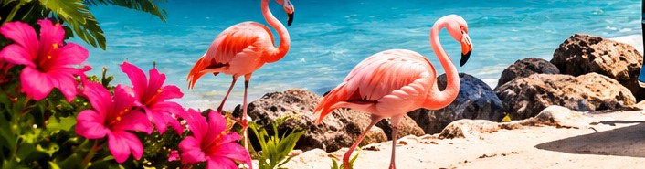 Tropical flamingo artwork